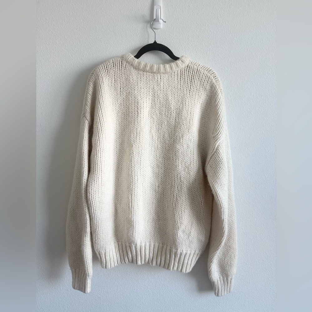 Frame Chunky Cream Crew Neck Sweater - Picture 2 of 4